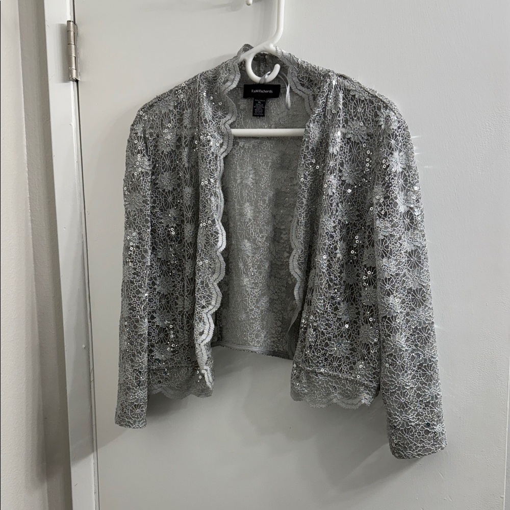 R & M Richards Silver Lace Women's Blazer